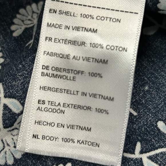 UNTUCKit Shirt Mens Medium Slim Fit Blue Floral Short Sleeve Pinon - Picture 9 of 9